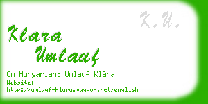 klara umlauf business card